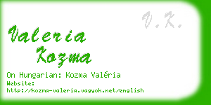 valeria kozma business card